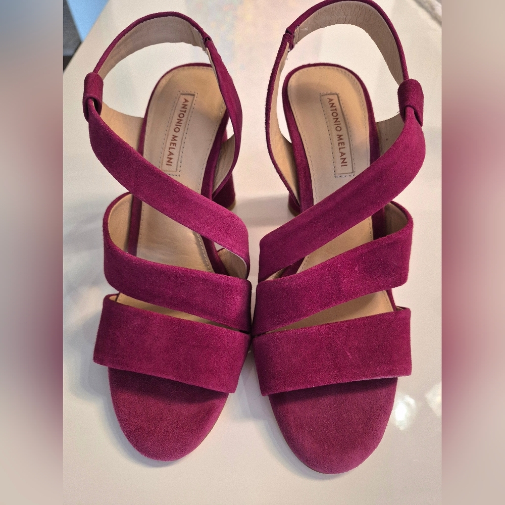 Antonio Melani Women's Burgundy Suede Sandals